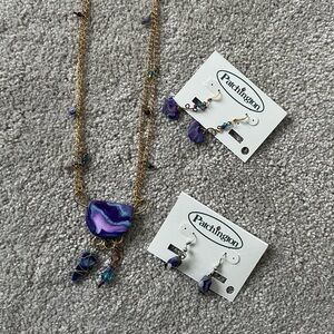 Patchington Gold and Purple Necklace Set